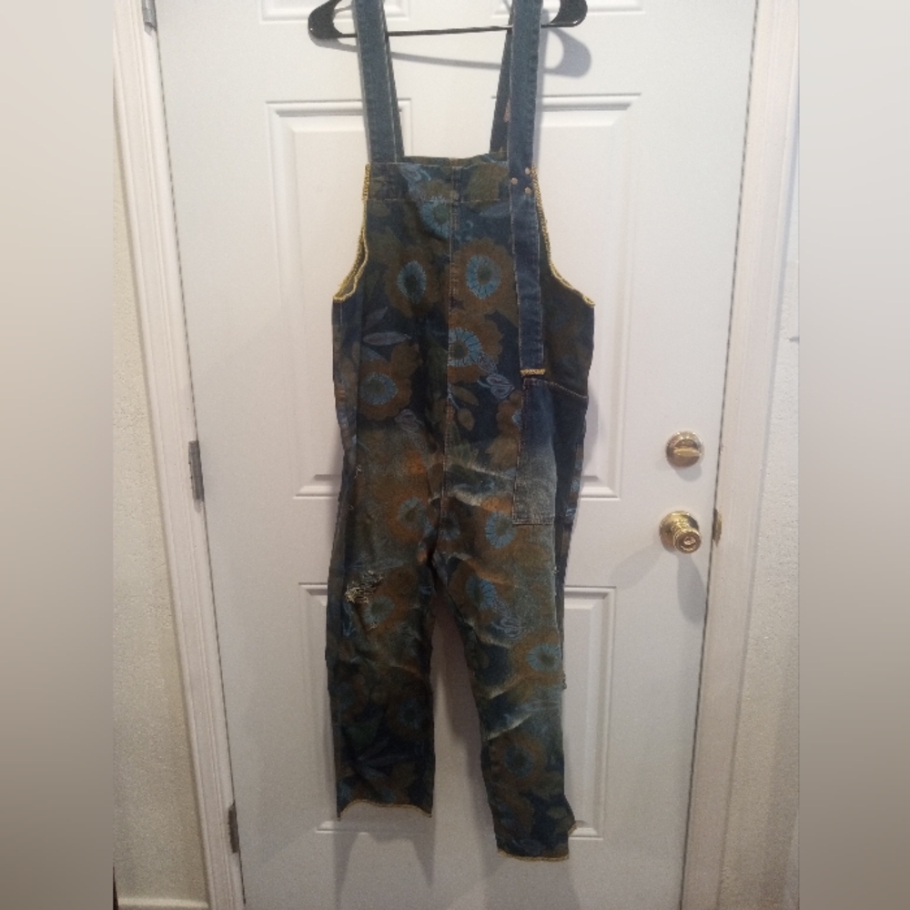 Blank NYC Floral Denim Overalls